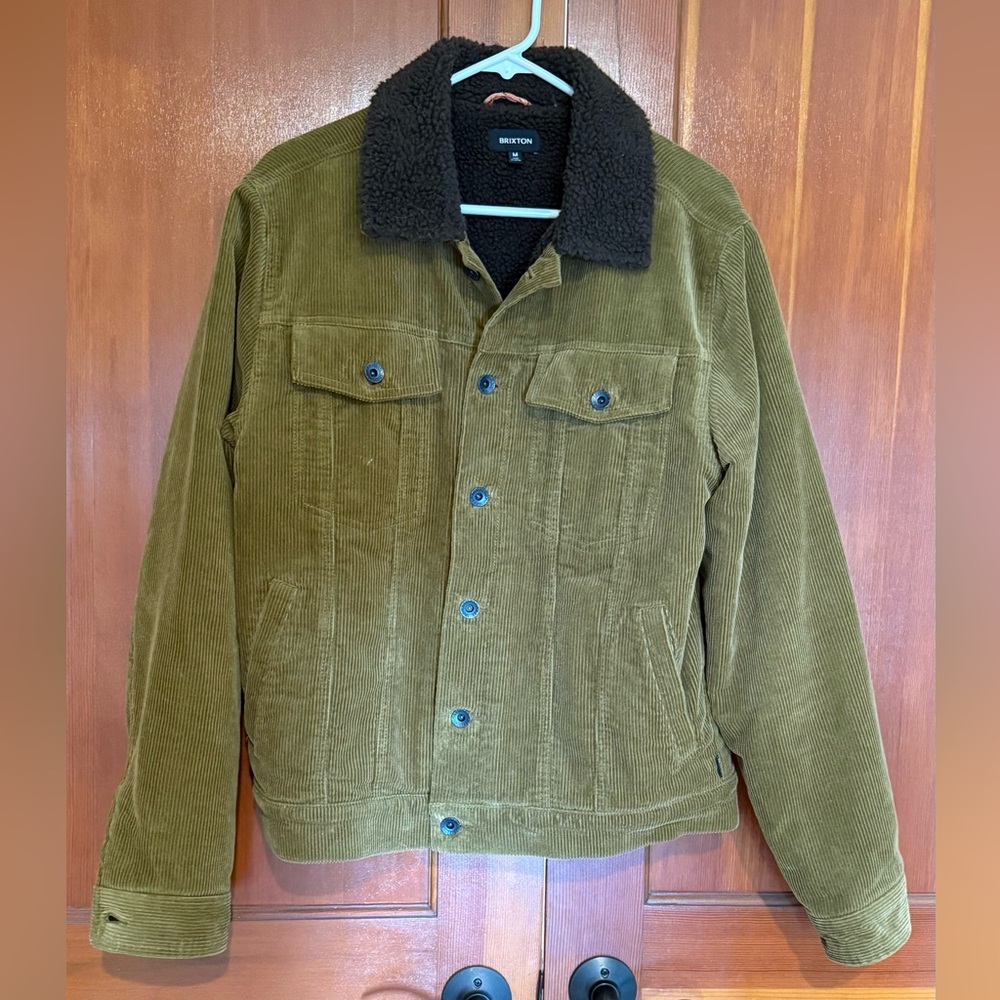 Brixton Brown Corduroy Jacket with Black Sherpa Collar